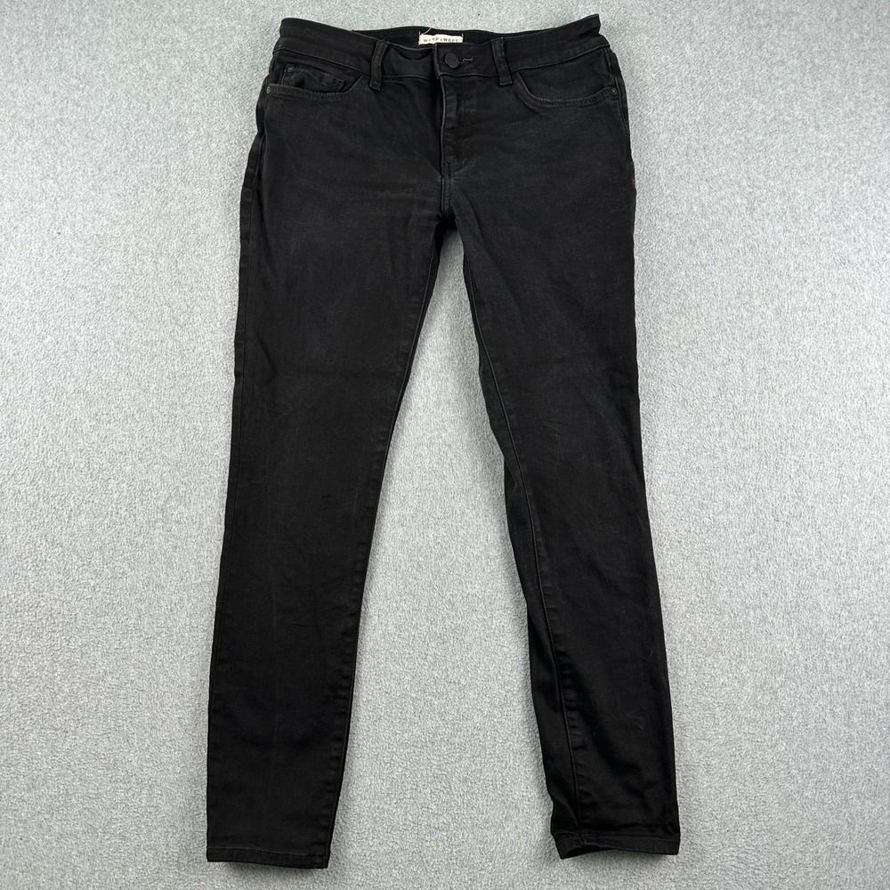 Warp + Weft Jeans Womens 27 JFK New York City Skinny Black Stretch Denim